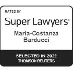 Rated By Super Lawyers to Maria Costanza Barducci slected by Thomson Reuters